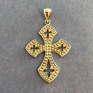 10K white gold cross pendant